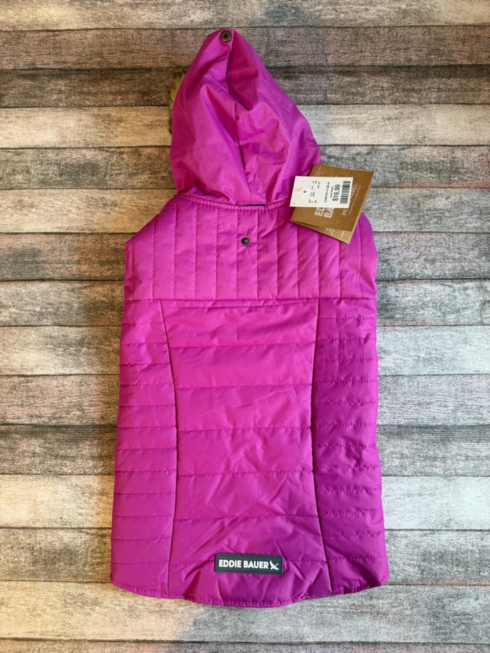 Eddie Bauer Quilted Hooded Vest in Magenta